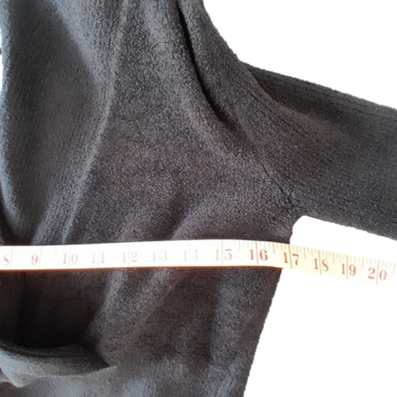 Paraphrase Petite Chenille BlK Knit Faux Wrap Pullover sweater - Picture 9 of 13